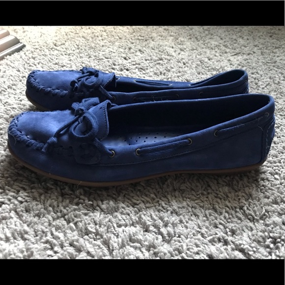 Hush Puppies Blue Suede Loafers - Picture 3 of 5